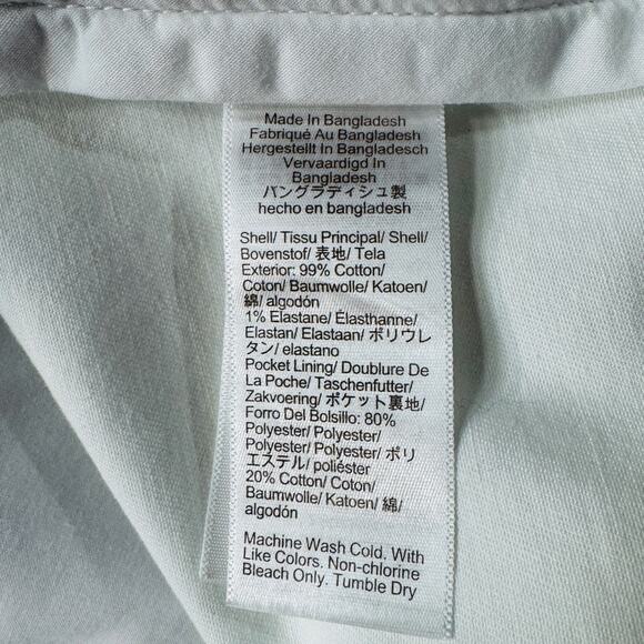 J. Crew Mens SZ 38x32 Flex Slim Pants Zip-Fly Slash Pockets Straight Leg White - Picture 9 of 9